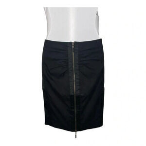 BEBE FRONT‎ ZIPPER BLACK PENCIL SKIRT SZ 2